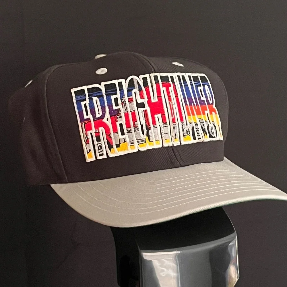 Vintage Freightliner Truck Snapback Hat Tonkin Inc Black Gray Semi Trucker Cap